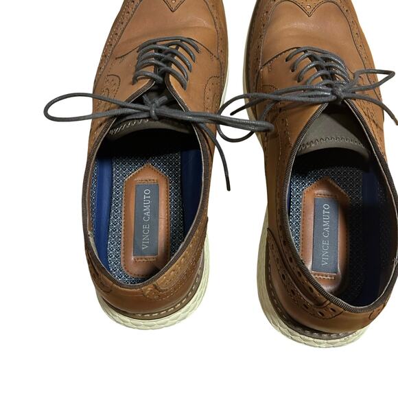 Vince Camuto Brown Leather Dress Shoes Men\'s 10.5 Professional Oxfords Academia main image 5